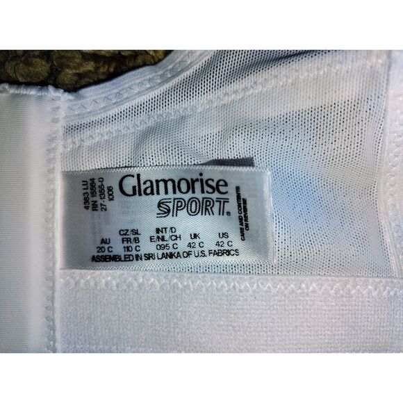 Glamorise Magic Lift Seamless Sports Bra Size 42C White Wide Straps Smoothing - Picture 3 of 5